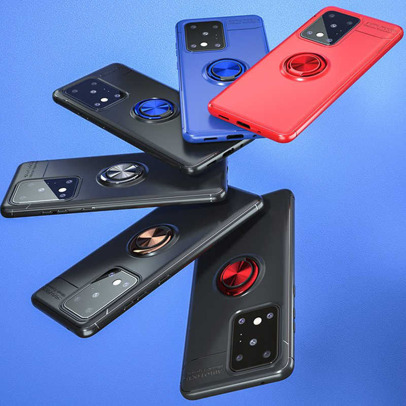 Galaxy S20 Ultra Kılıf Zore Ravel Silikon Kapak Siyah-Mavi