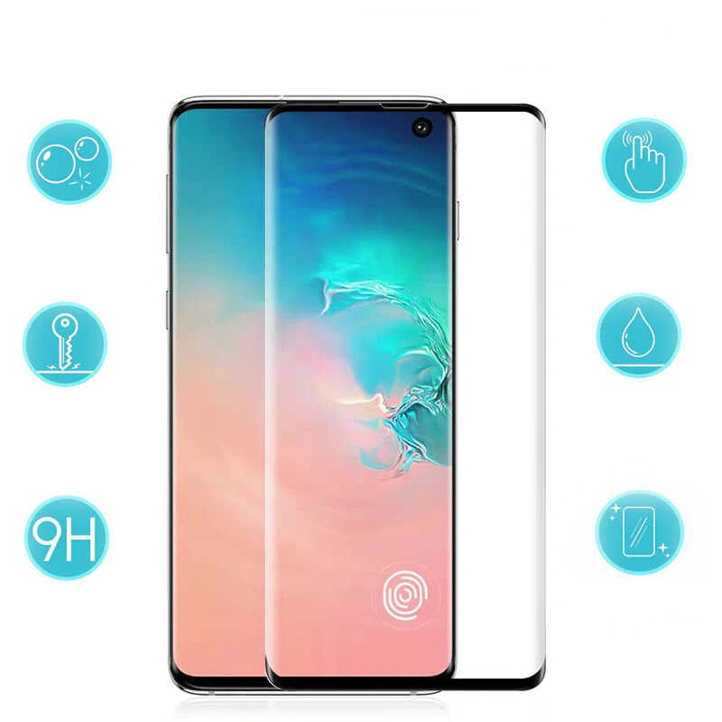 Galaxy S20 Ultra Zore Kavisli Full Yapışkanlı Cam Ekran Koruyucu Siyah