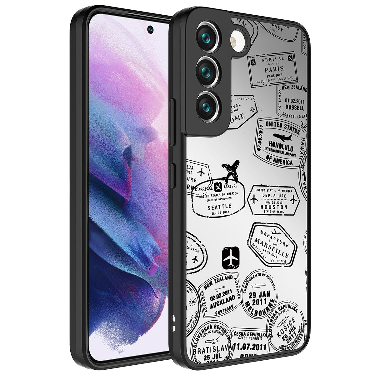 Galaxy S21 FE Kılıf Aynalı Desenli Kamera Korumalı Parlak Zore Mirror Kapak Seyahat