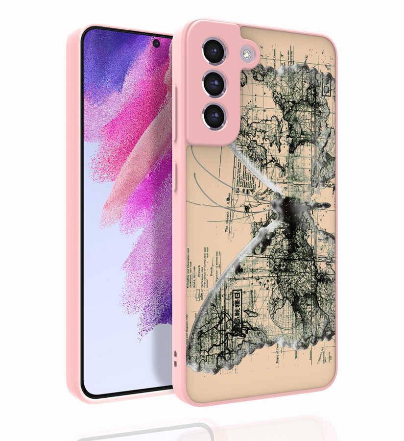Galaxy S21 FE Kılıf Desenli Kamera Korumalı Parlak Zore Nora Kapak NO4