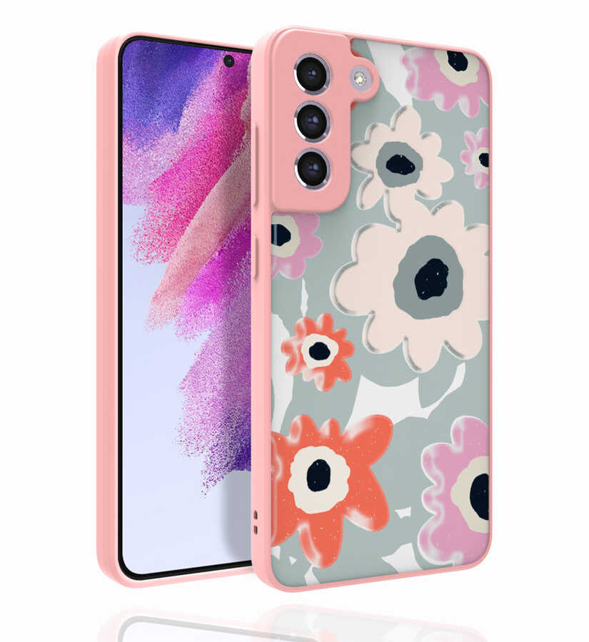 Galaxy S21 FE Kılıf Desenli Kamera Korumalı Parlak Zore Nora Kapak NO5