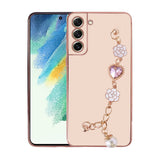 Galaxy S21 FE Kılıf El Tutamaçlı Kamera Korumalı Zore Taka Silikon Kapak Pembe