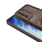 Galaxy S21 FE Kılıf Kamera Korumalı Baskılı Arka Yüzey Zore Klas Kapak Açık Kahve