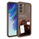 Galaxy S21 FE Kılıf Kamera Korumalı Baskılı Arka Yüzey Zore Klas Kapak Koyu Kahve
