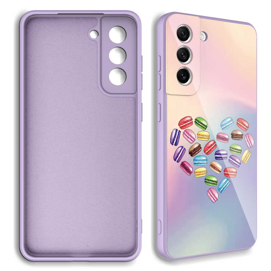 Galaxy S21 FE Kılıf Kamera Korumalı Desenli Sert Silikon Zore Epoksi Kapak NO2