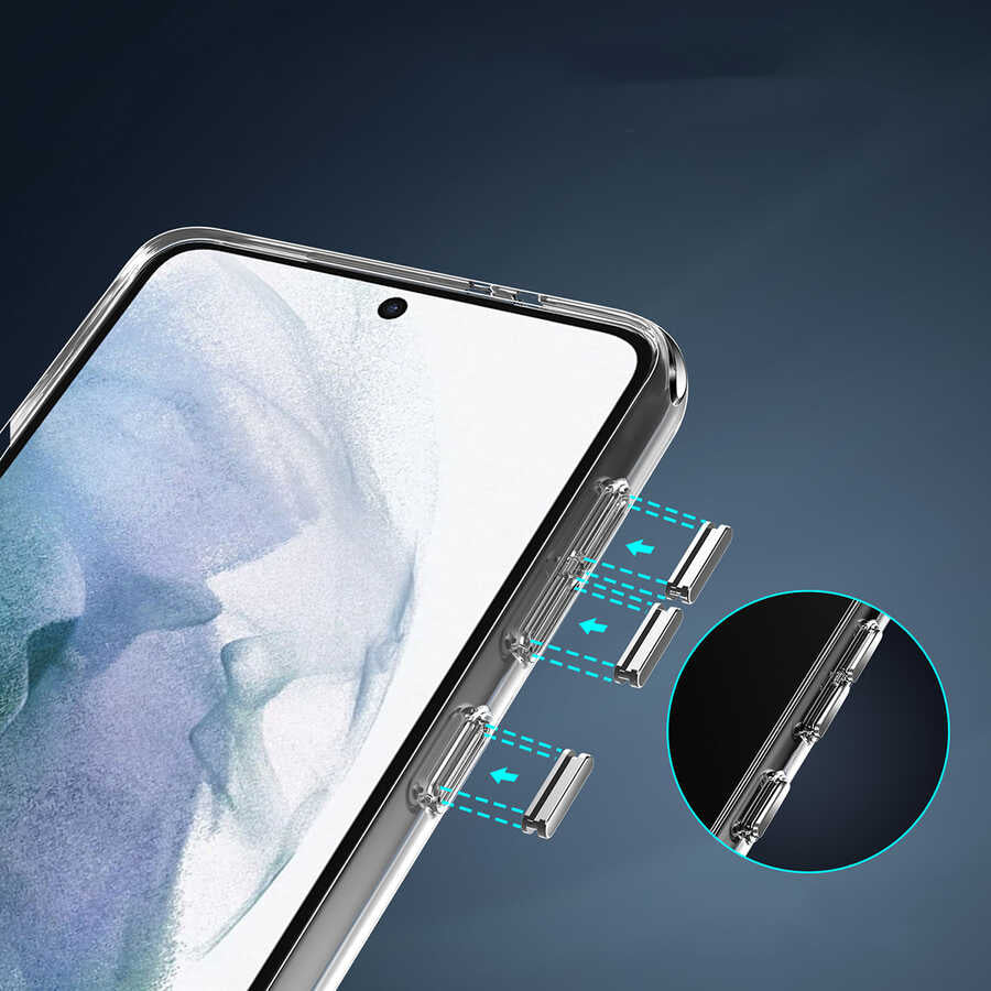 Galaxy S21 FE Kılıf Standlı Şeffaf Silikon Zore L-Stand Kapak Renksiz