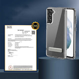 Galaxy S21 FE Kılıf Standlı Şeffaf Silikon Zore L-Stand Kapak Renksiz
