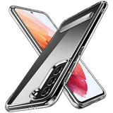 Galaxy S21 FE Kılıf Standlı Şeffaf Silikon Zore L-Stand Kapak Renksiz