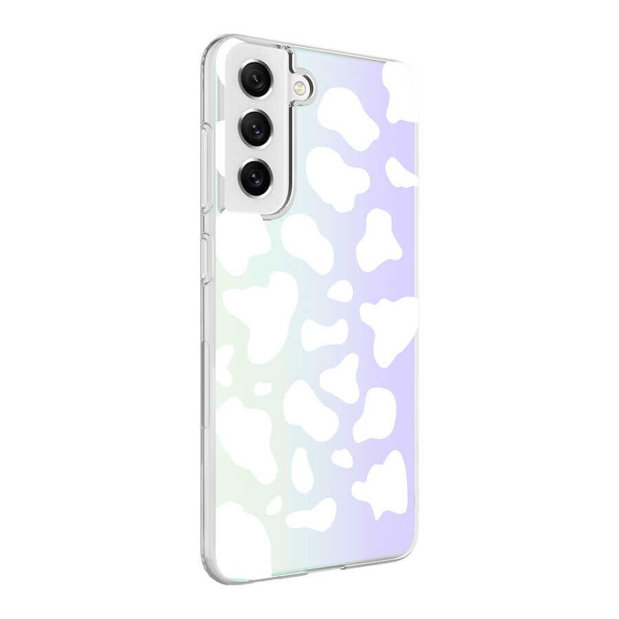 Galaxy S21 FE Kılıf Zore M-Blue Desenli Kapak Cow No2