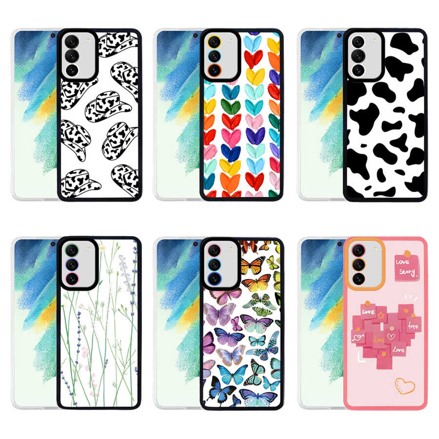 Galaxy S21 FE Kılıf Zore M-Fit Desenli Kapak Cow No1