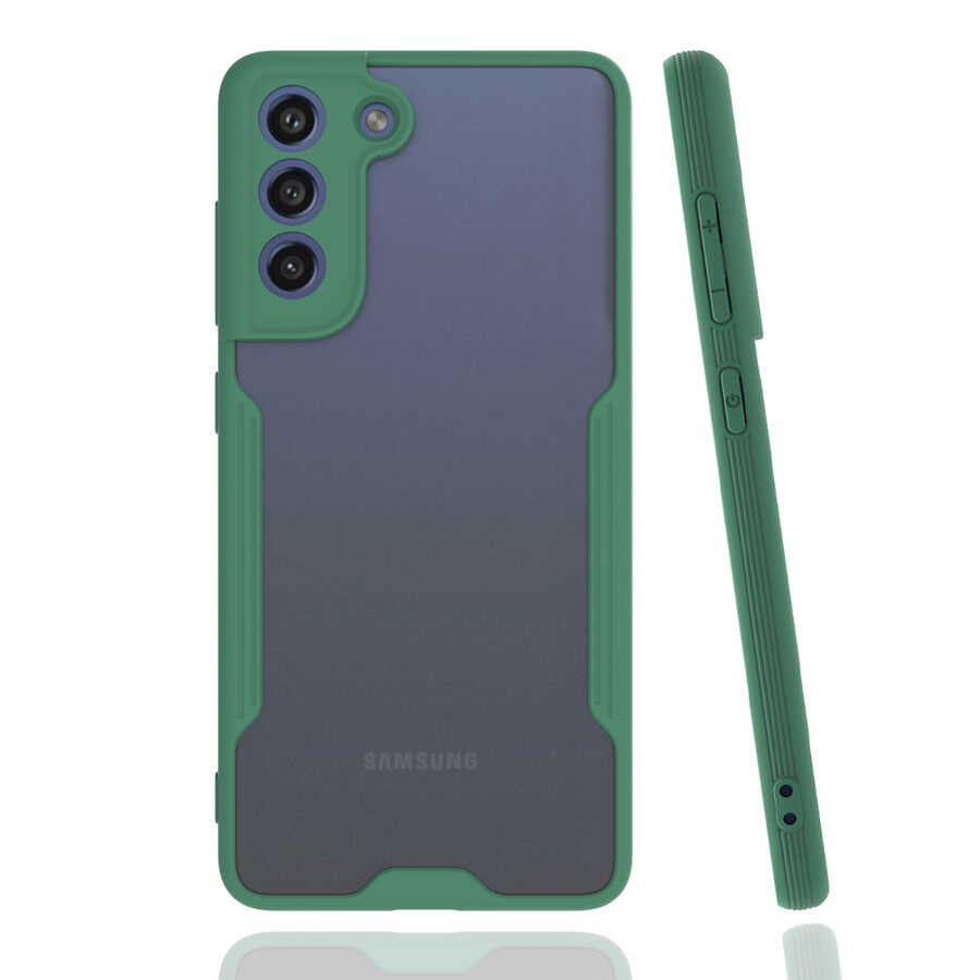 Galaxy S21 FE Kılıf Zore Parfe Kapak Koyu Yeşil
