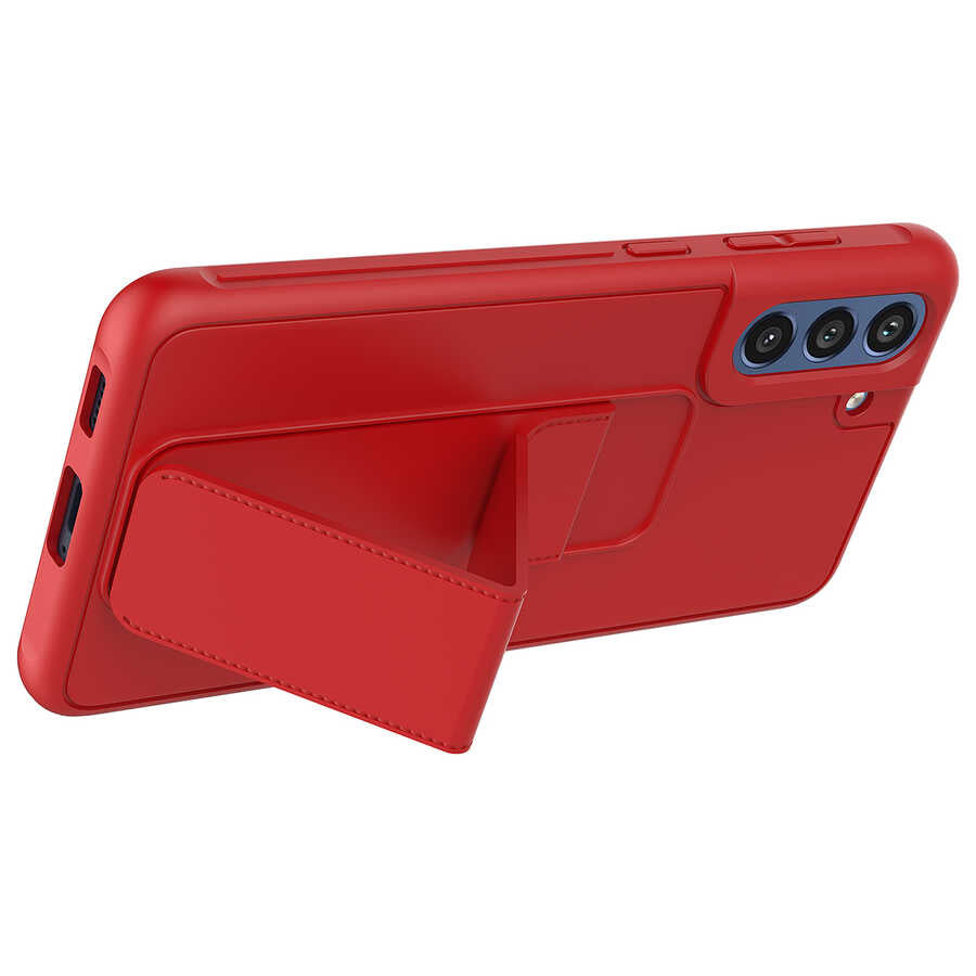 Galaxy S21 FE Kılıf Zore Qstand Kapak Pembe