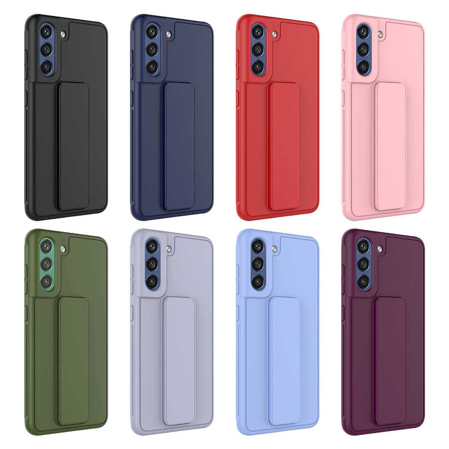 Galaxy S21 FE Kılıf Zore Qstand Kapak Gri