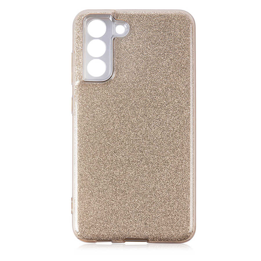 Galaxy S21 FE Kılıf Zore Shining Silikon Gold