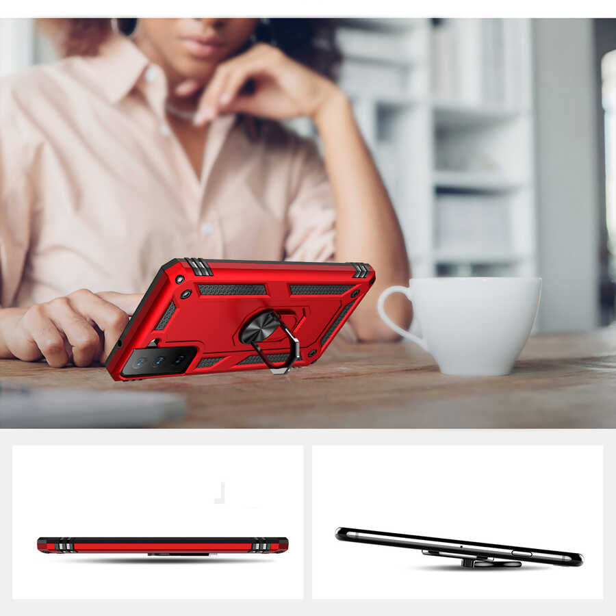 Galaxy S21 FE Kılıf Zore Vega Kapak Siyah