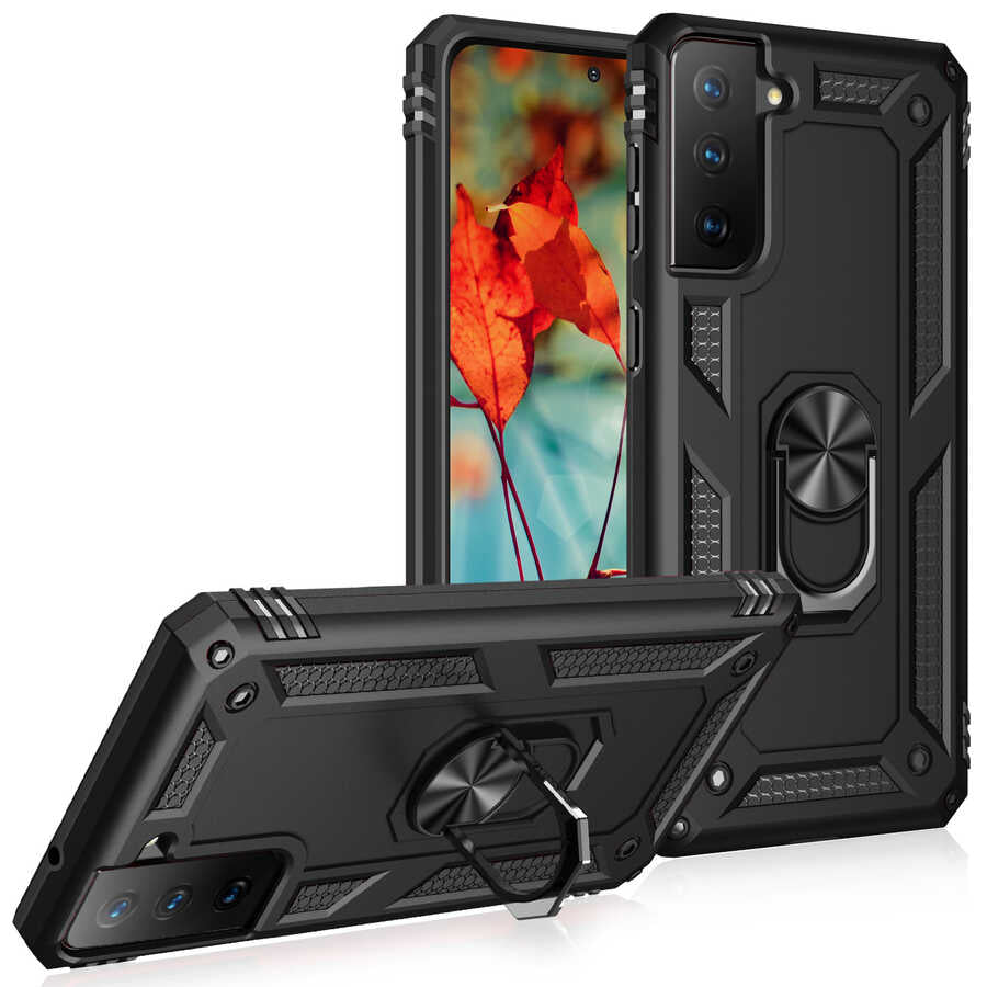 Galaxy S21 FE Kılıf Zore Vega Kapak Siyah