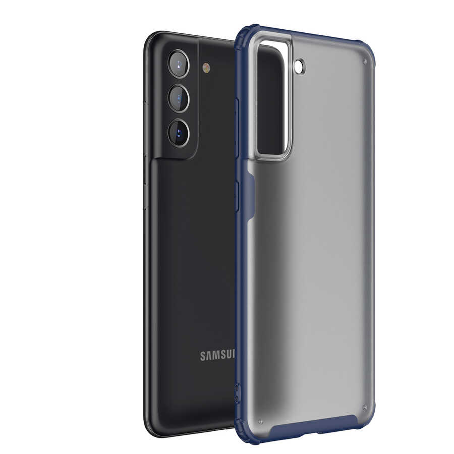 Galaxy S21 FE Kılıf Zore Volks Kapak Lacivert