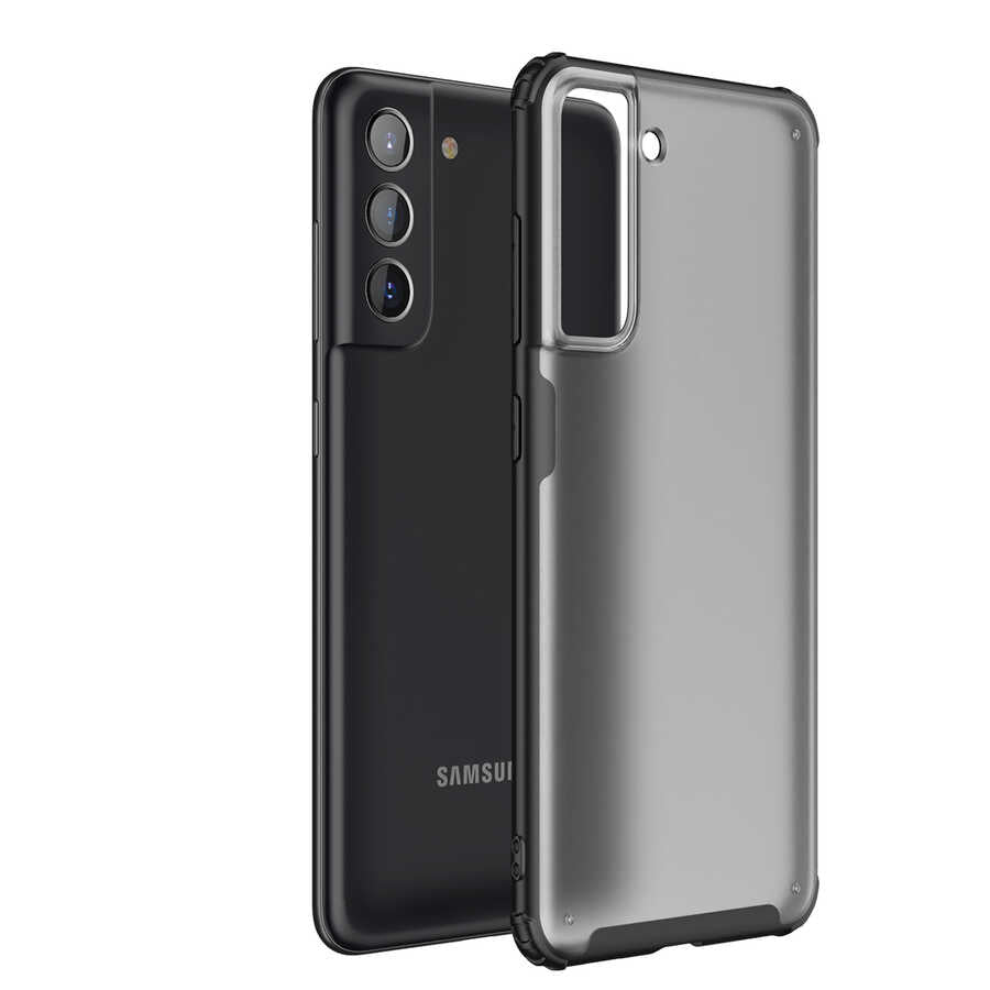 Galaxy S21 FE Kılıf Zore Volks Kapak Siyah