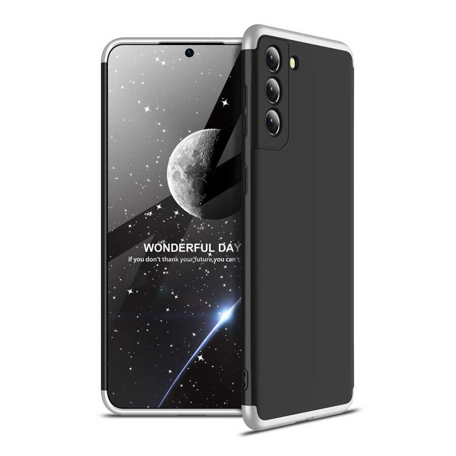 Galaxy S21 Kılıf Zore Ays Kapak Siyah-Gri