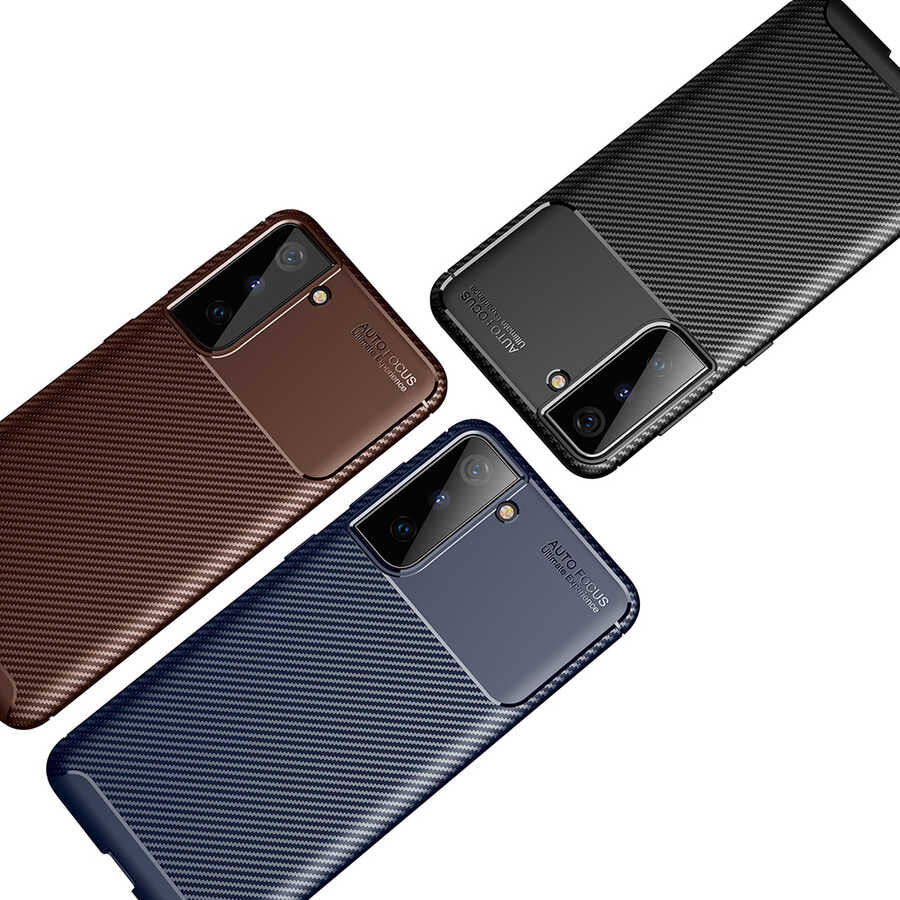 Galaxy S21 Kılıf Zore Negro Silikon Kapak Kahverengi