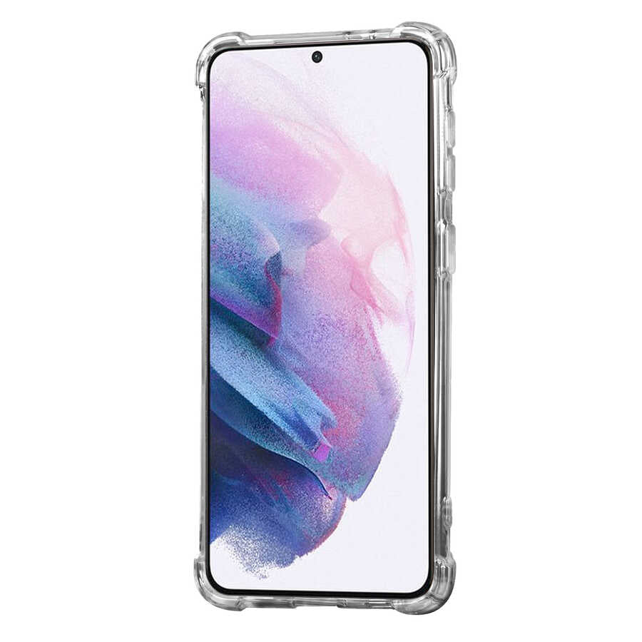 Galaxy S21 Kılıf Zore Standlı Süper Silikon Kapak Renksiz