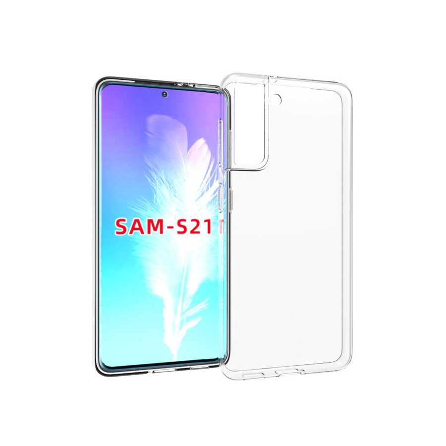 Galaxy S21 Kılıf Zore Süper Silikon Kapak Renksiz
