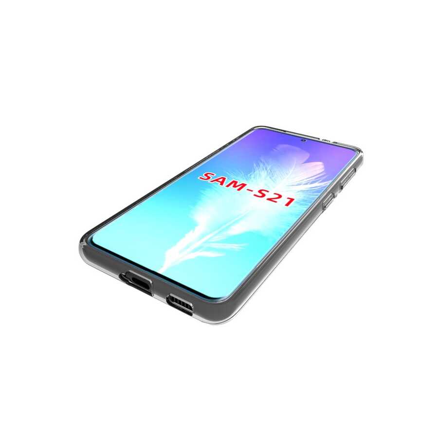 Galaxy S21 Kılıf Zore Süper Silikon Kapak Renksiz