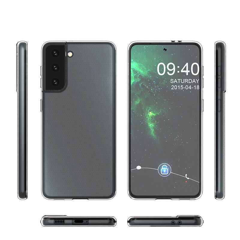 Galaxy S21 Kılıf Zore Süper Silikon Kapak Renksiz