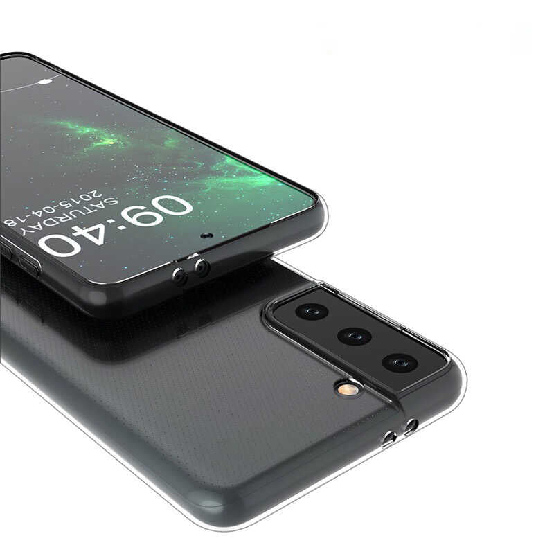 Galaxy S21 Kılıf Zore Süper Silikon Kapak Renksiz