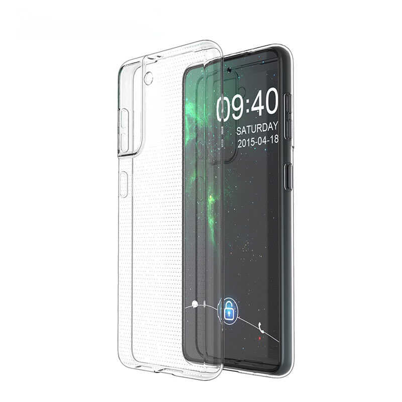 Galaxy S21 Kılıf Zore Süper Silikon Kapak Renksiz