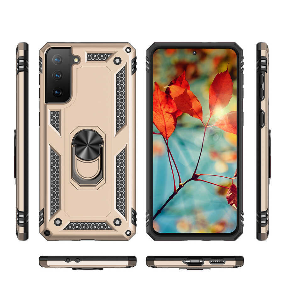 Galaxy S21 Kılıf Zore Vega Kapak Mavi