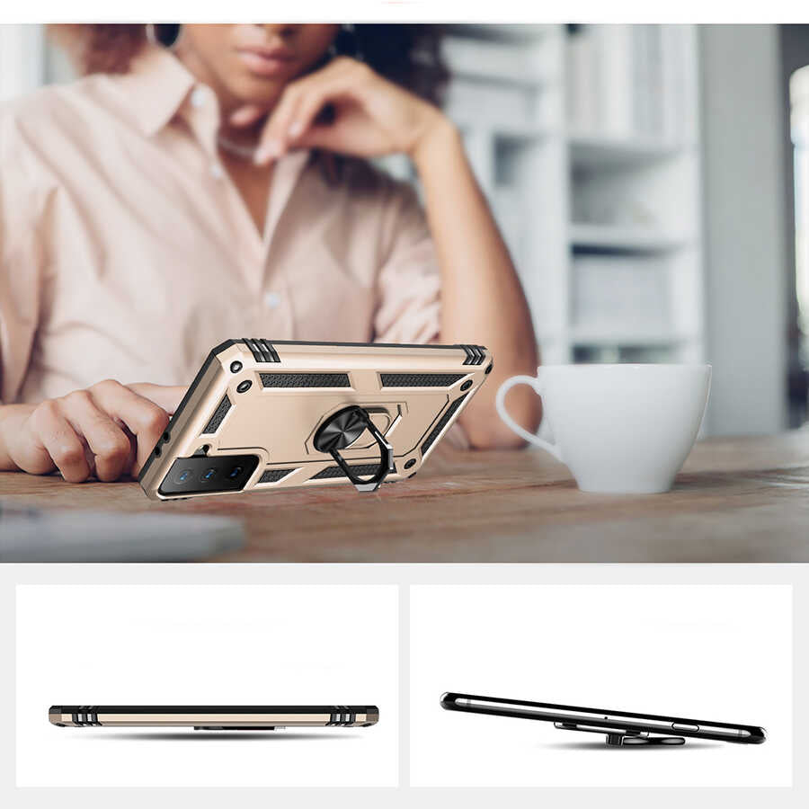 Galaxy S21 Kılıf Zore Vega Kapak Kırmızı