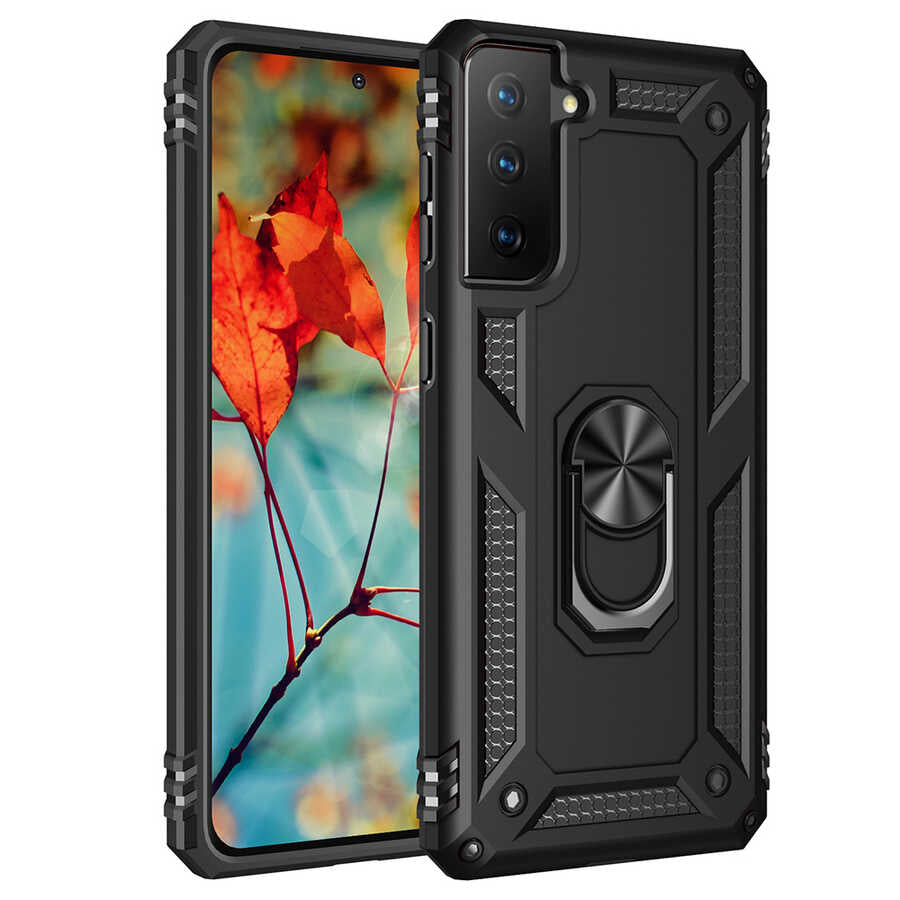 Galaxy S21 Kılıf Zore Vega Kapak Siyah
