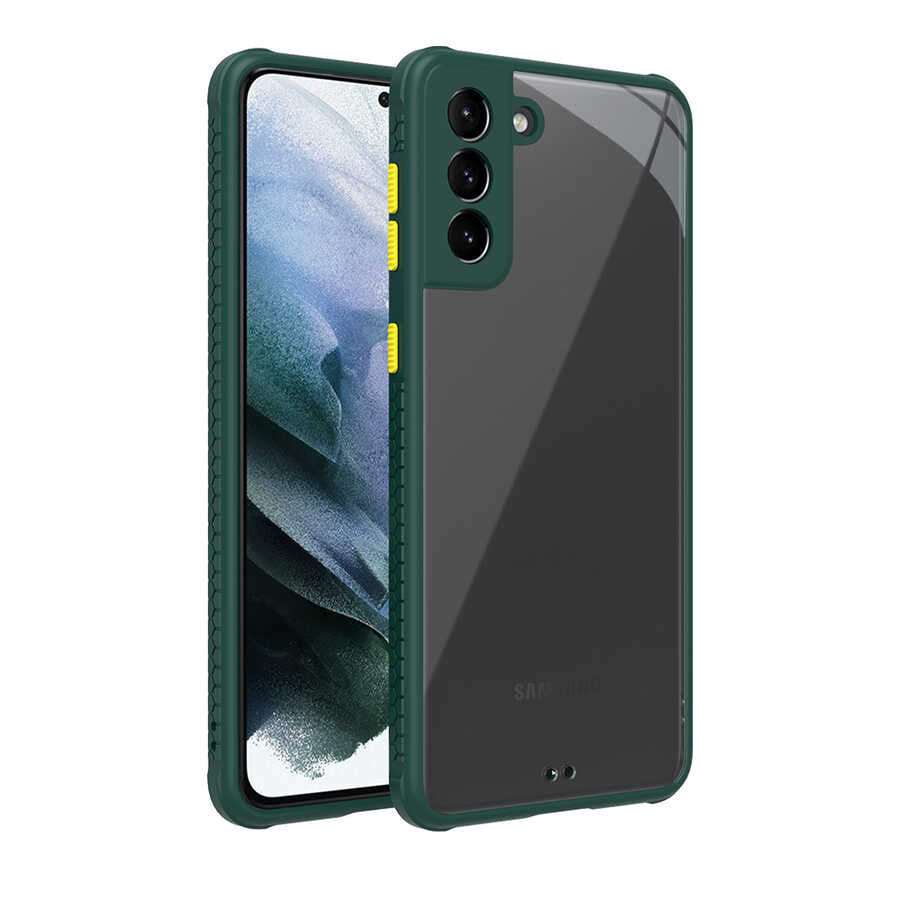 Galaxy S21 Plus Kılıf Zore Kaff Kapak Koyu Yeşil