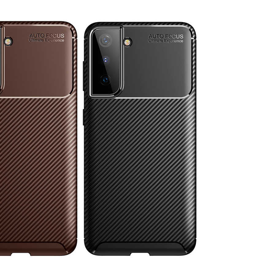 Galaxy S21 Plus Kılıf Zore Negro Silikon Kapak Kahverengi