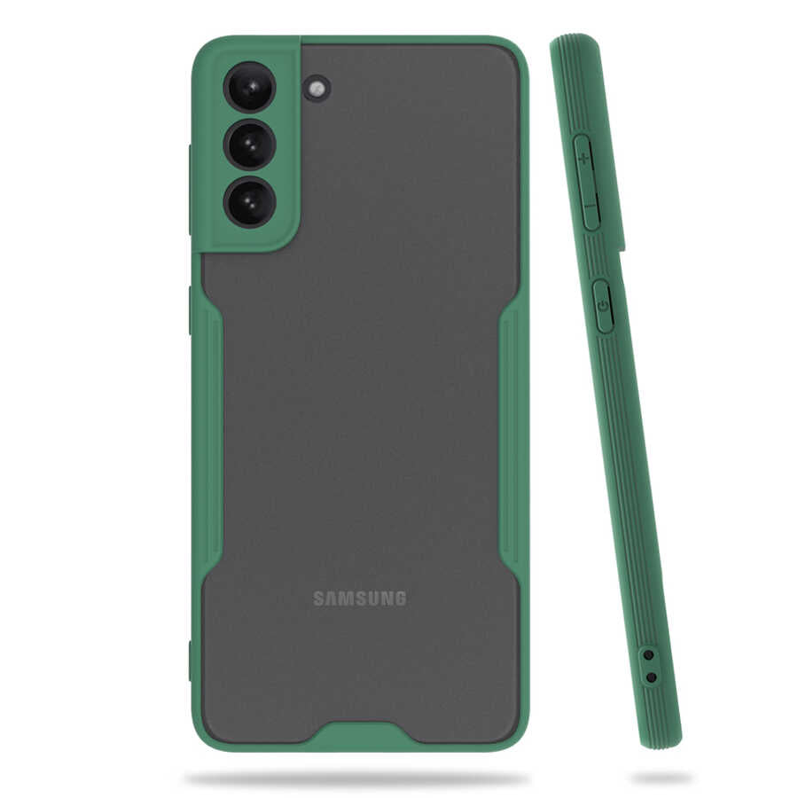 Galaxy S21 Plus Kılıf Zore Parfe Kapak Koyu Yeşil