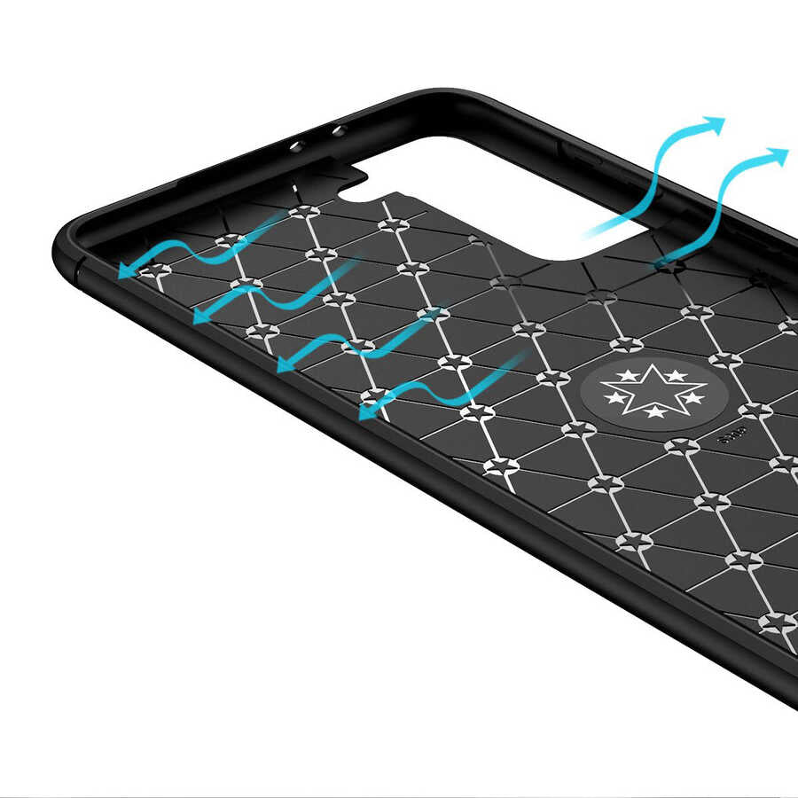Galaxy S21 Plus Kılıf Zore Ravel Silikon Kapak Siyah
