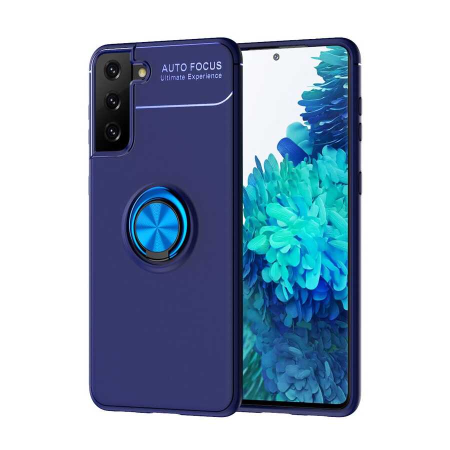 Galaxy S21 Plus Kılıf Zore Ravel Silikon Kapak Mavi