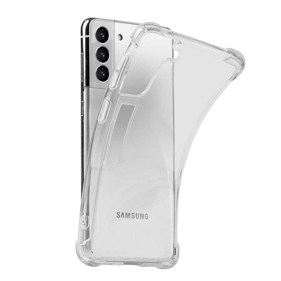Galaxy S21 Plus Kılıf Zore Standlı Süper Silikon Kapak Renksiz