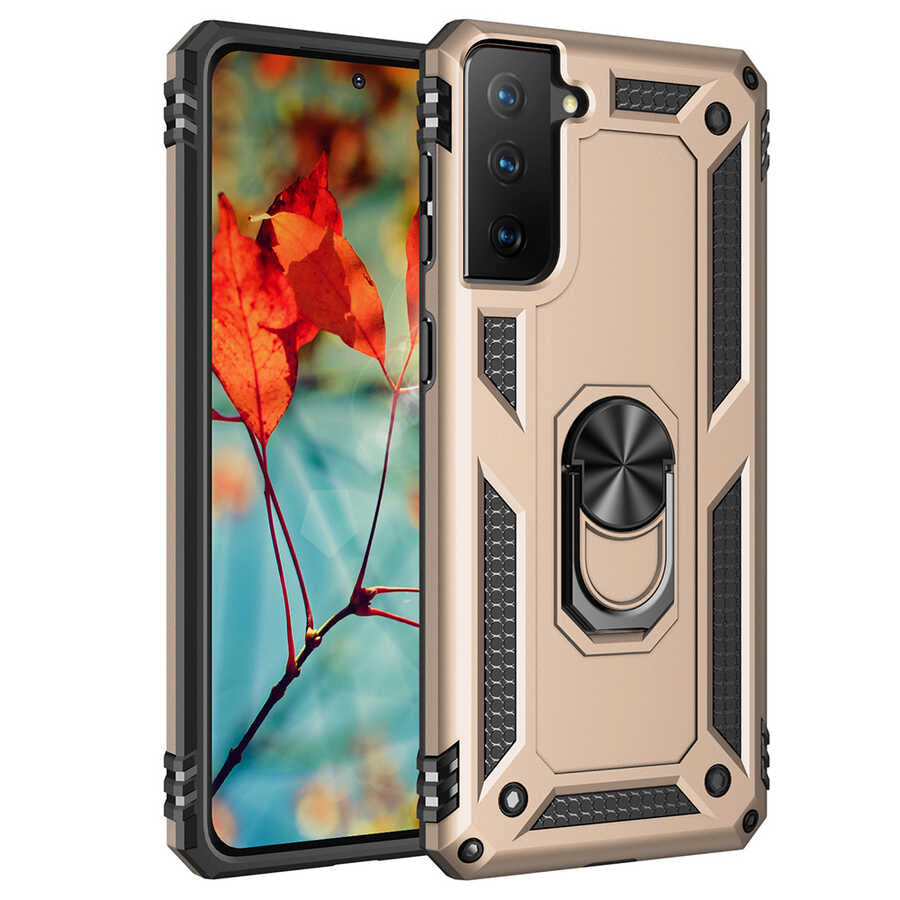 Galaxy S21 Plus Kılıf Zore Vega Kapak Gold