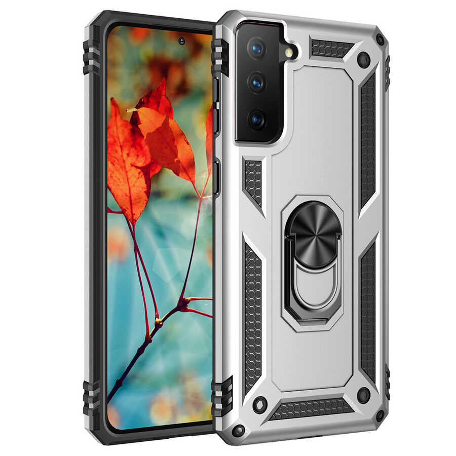 Galaxy S21 Plus Kılıf Zore Vega Kapak Gri