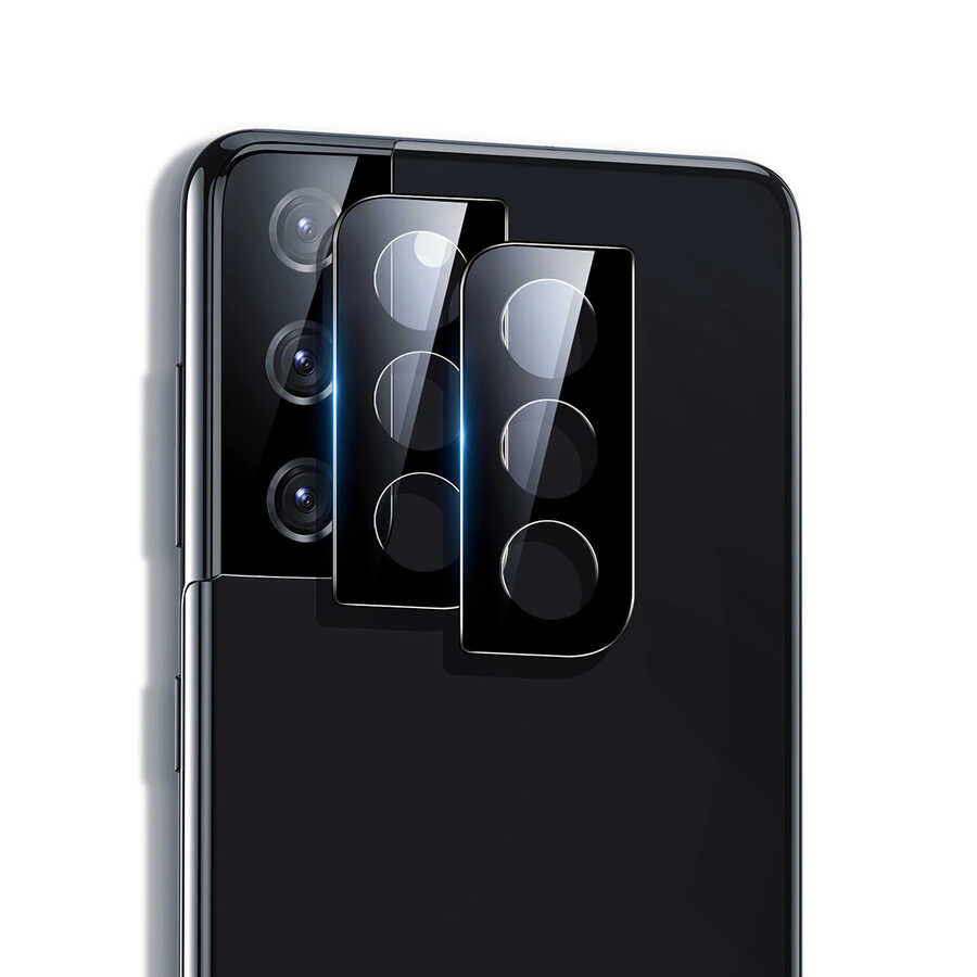 Galaxy S21 Plus Zore Kamera Lens Koruyucu Cam Filmi Siyah