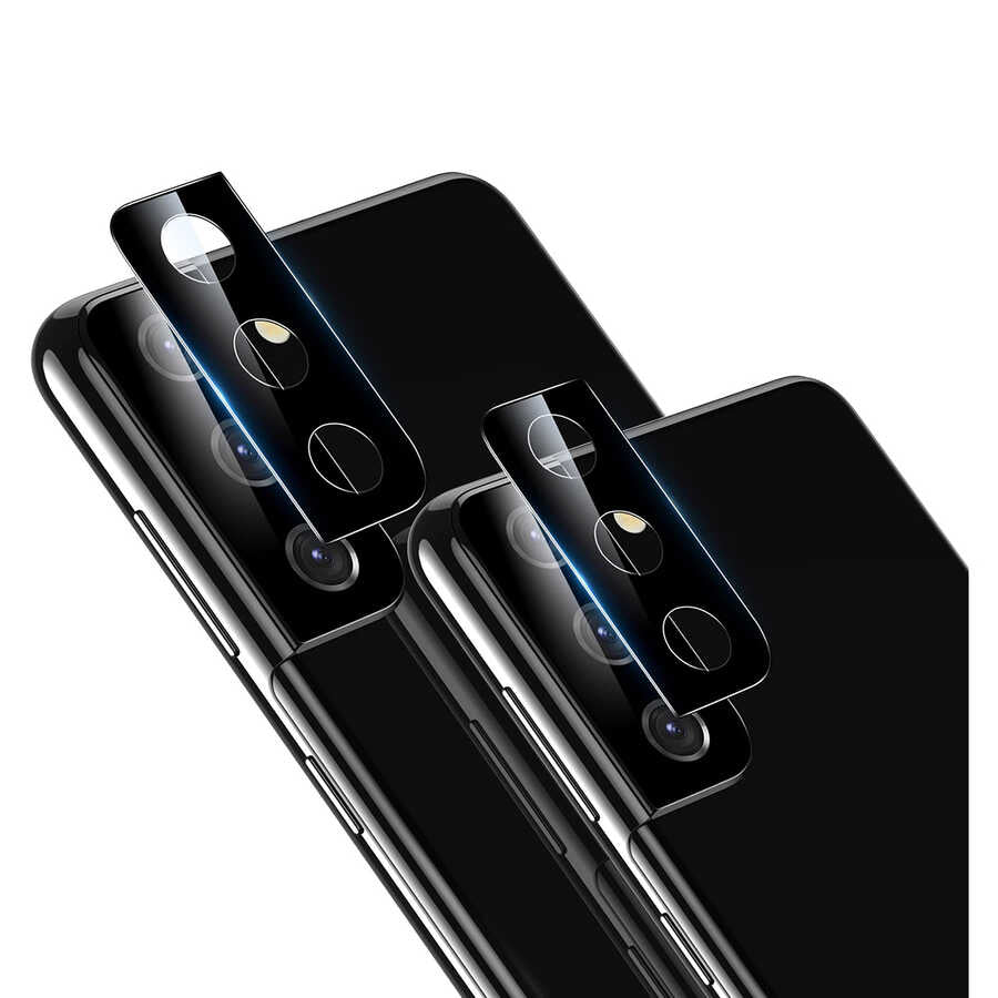 Galaxy S21 Plus Zore Kamera Lens Koruyucu Cam Filmi Siyah