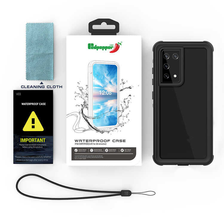 Galaxy S21 Ultra Kılıf 1-1 Su Geçirmez Kılıf Siyah