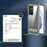 Galaxy S21 Ultra Kılıf Standlı Şeffaf Silikon Zore L-Stand Kapak Renksiz