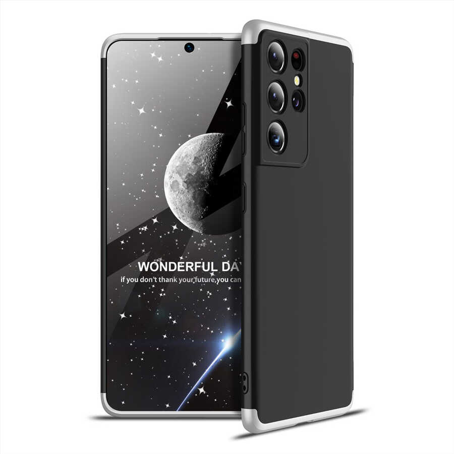 Galaxy S21 Ultra Kılıf Zore Ays Kapak Siyah-Gri