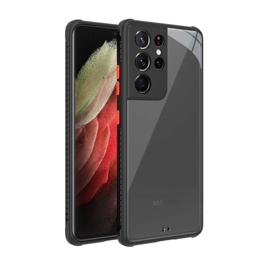 Galaxy S21 Ultra Kılıf Zore Kaff Kapak Siyah