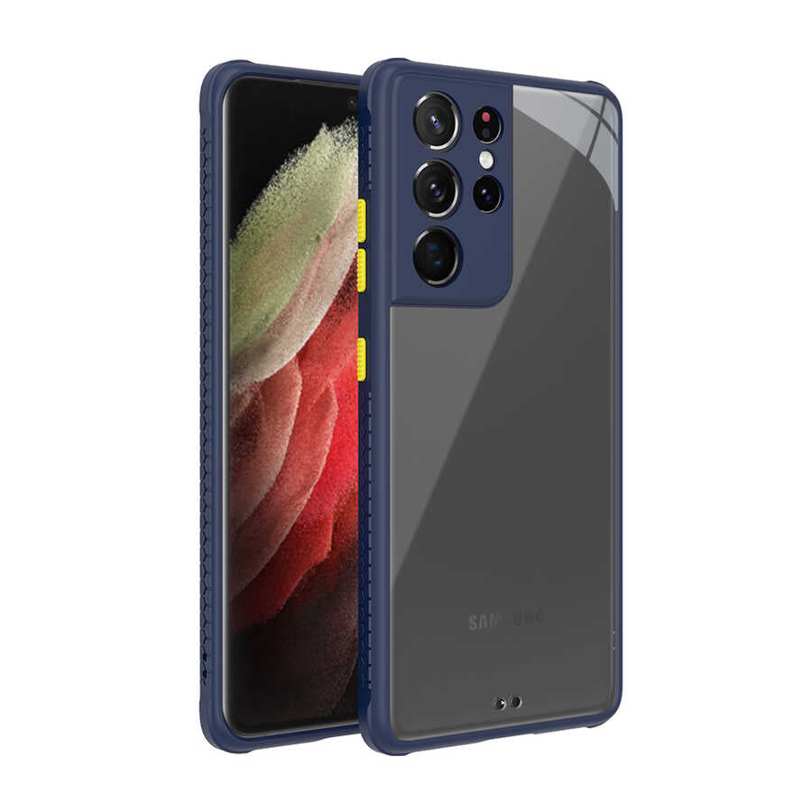 Galaxy S21 Ultra Kılıf Zore Kaff Kapak Lacivert