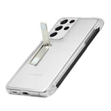 Galaxy S21 Ultra Kılıf Zore Kalem Bölmeli Standlı Süper Silikon Kapak Renksiz