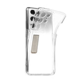 Galaxy S21 Ultra Kılıf Zore Kalem Bölmeli Standlı Süper Silikon Kapak Renksiz